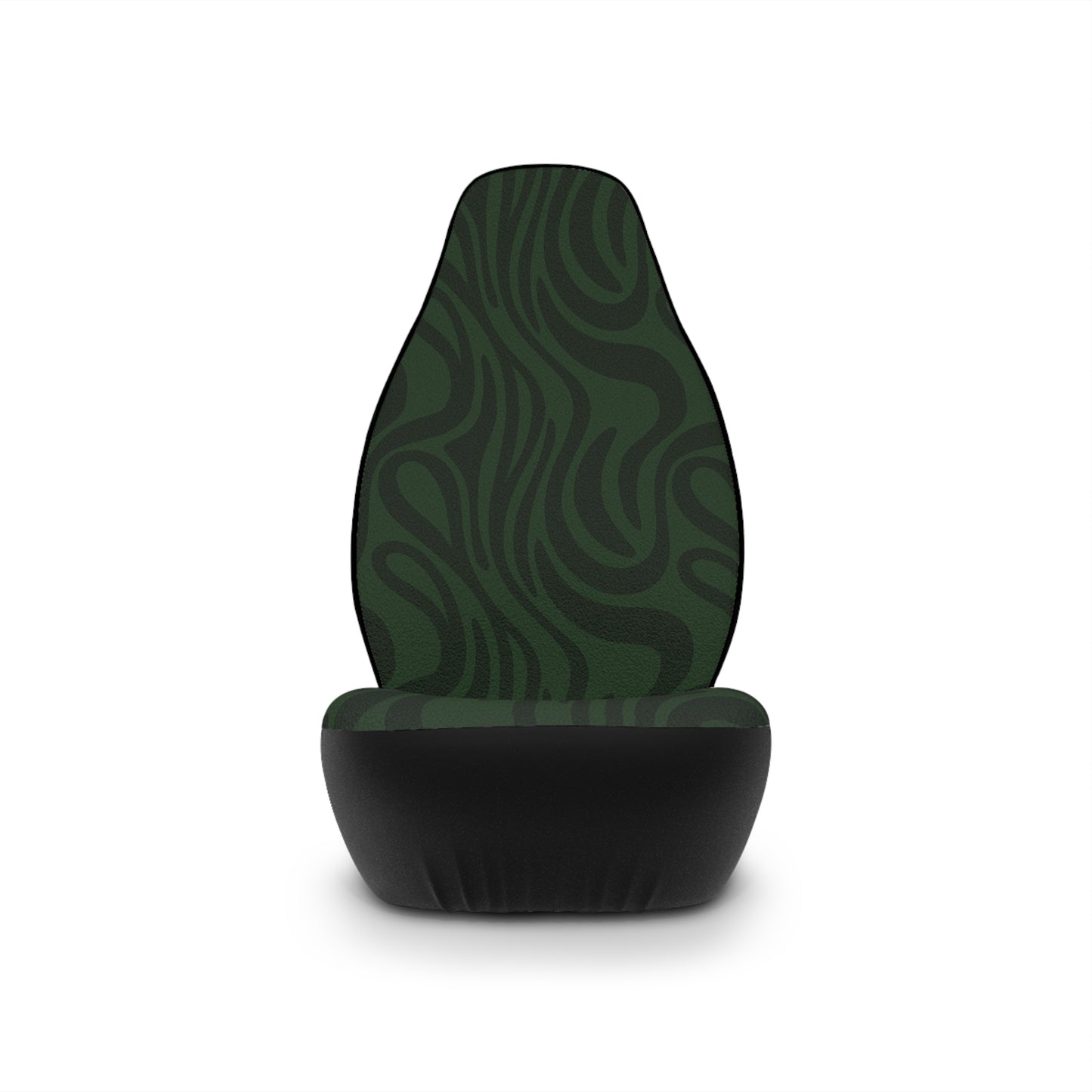 Dark Green Waves Car Seat Covers Set of 2