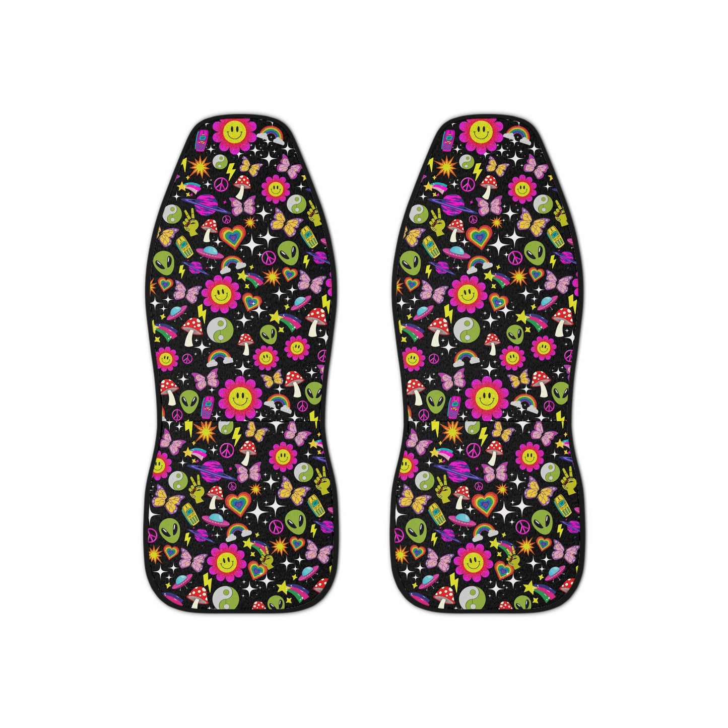 Y2K Lisa Frank Inspired Sticker Car Seat Covers Set of 2