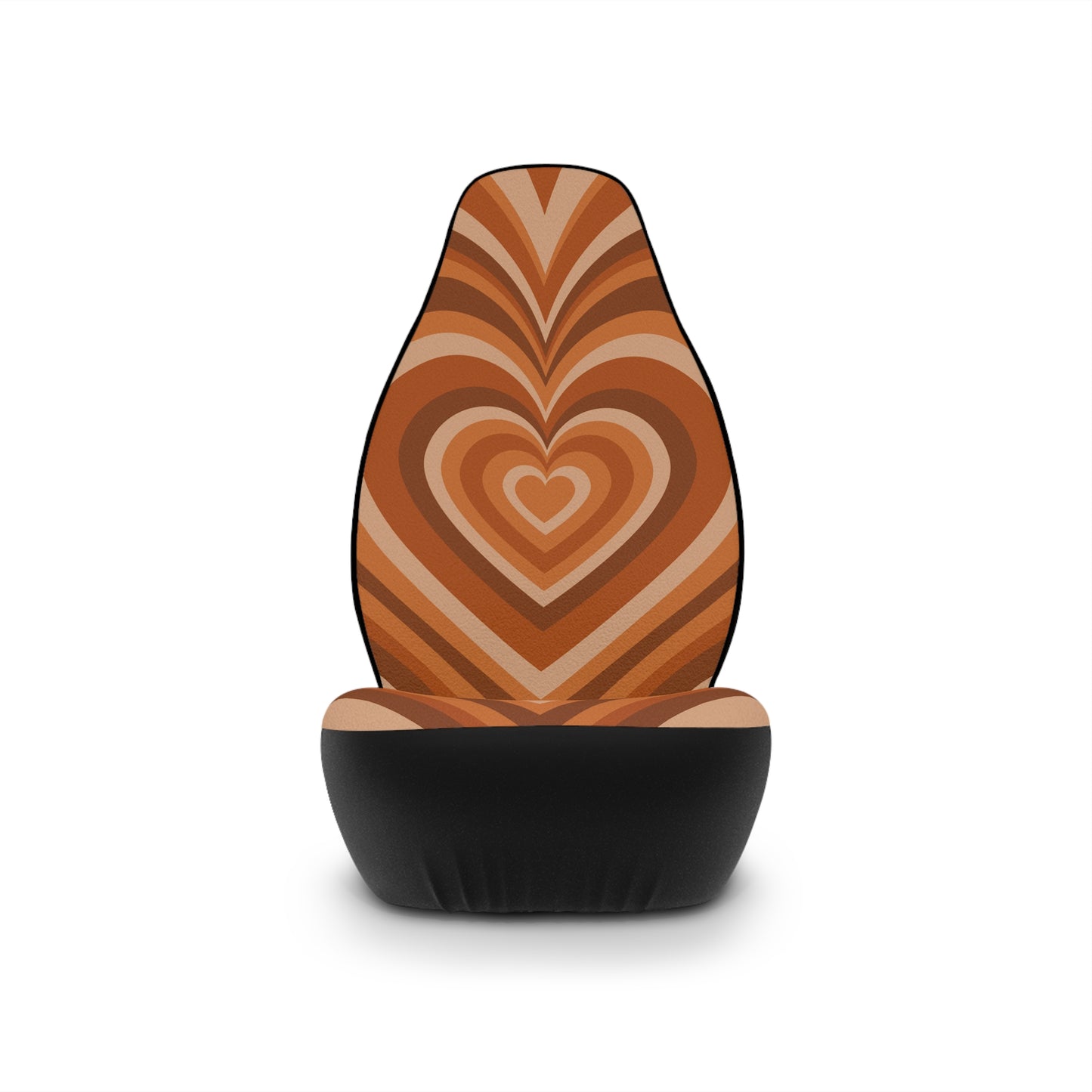 Burnt Orange Hearts Car Seat Covers Set of 2