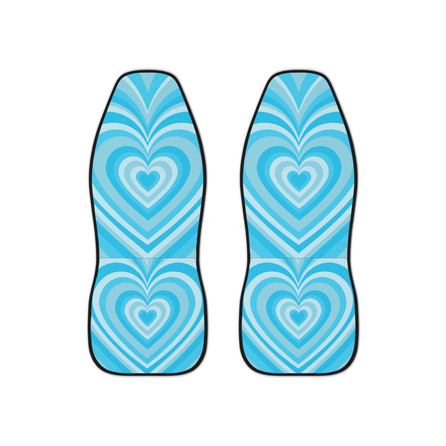 Light Blue Hearts Seat Covers Set of 2