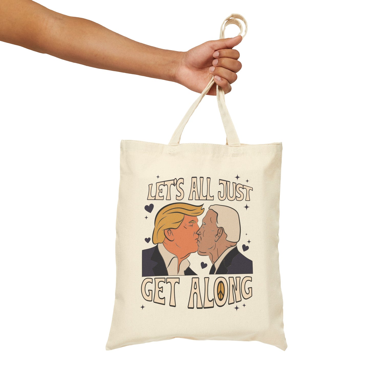 Let's Just All Get Along - Cotton Canvas Tote Bag