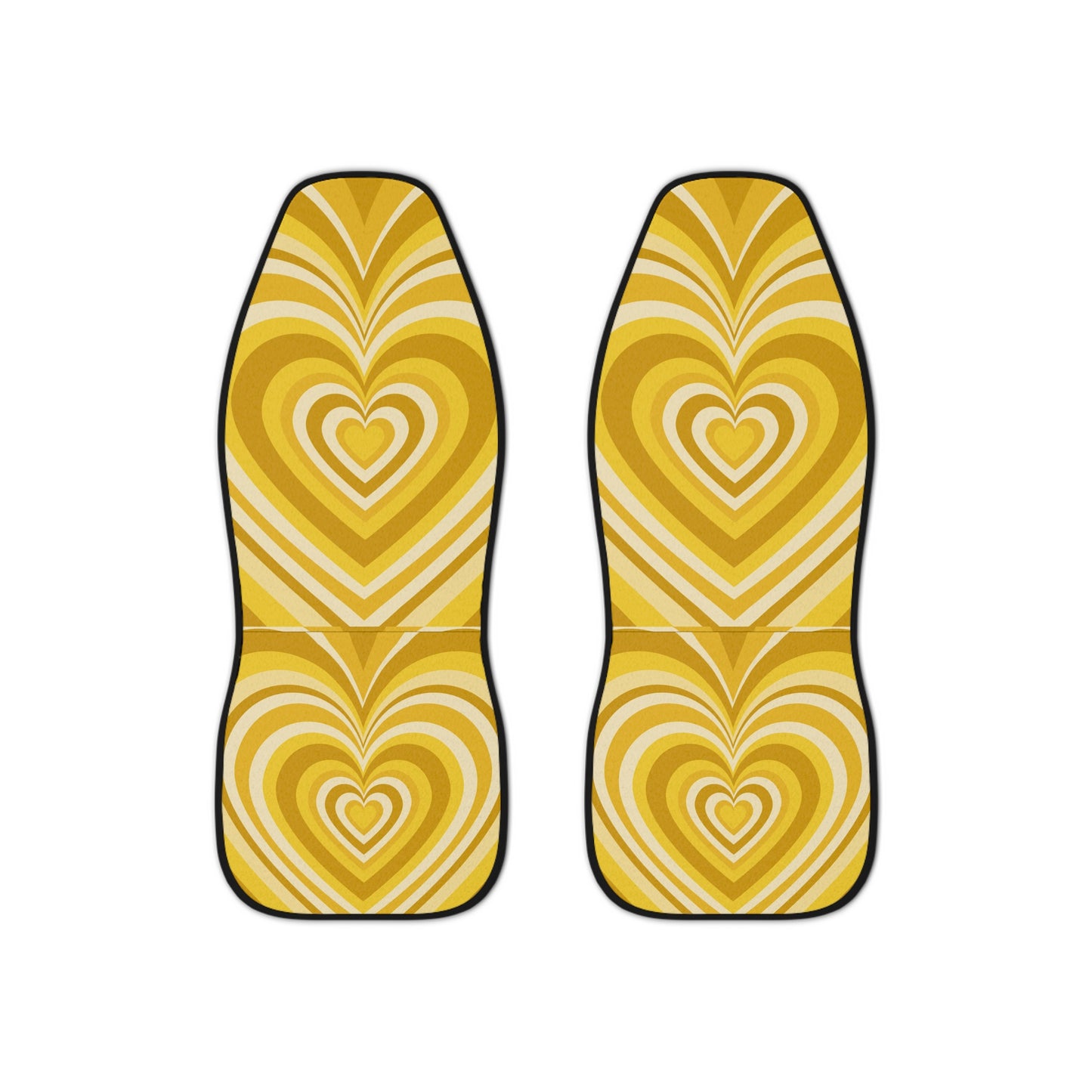 Yellow Orange Hearts Car Seat Covers Set of 2