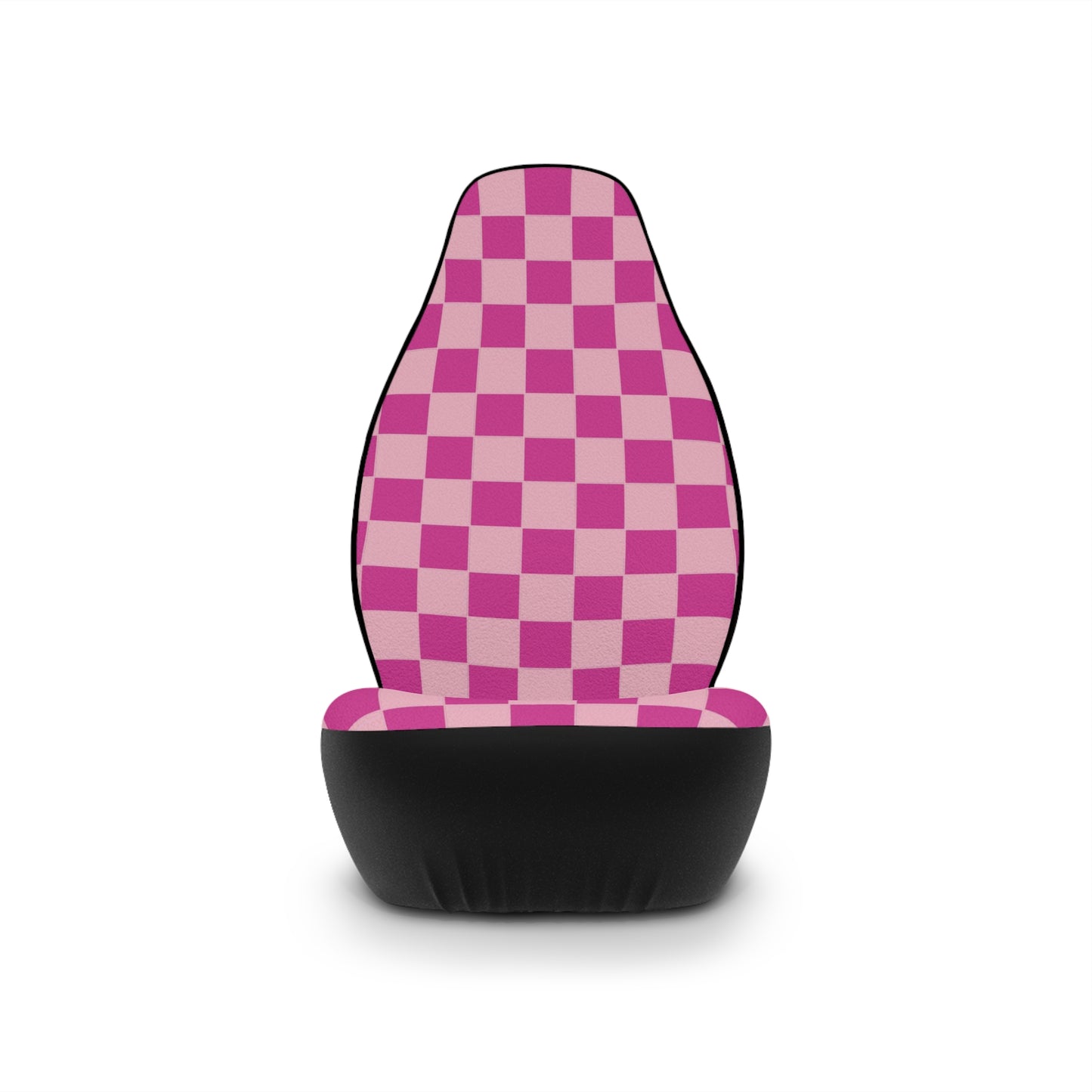 Pink Checkered Seat Covers Set of 2