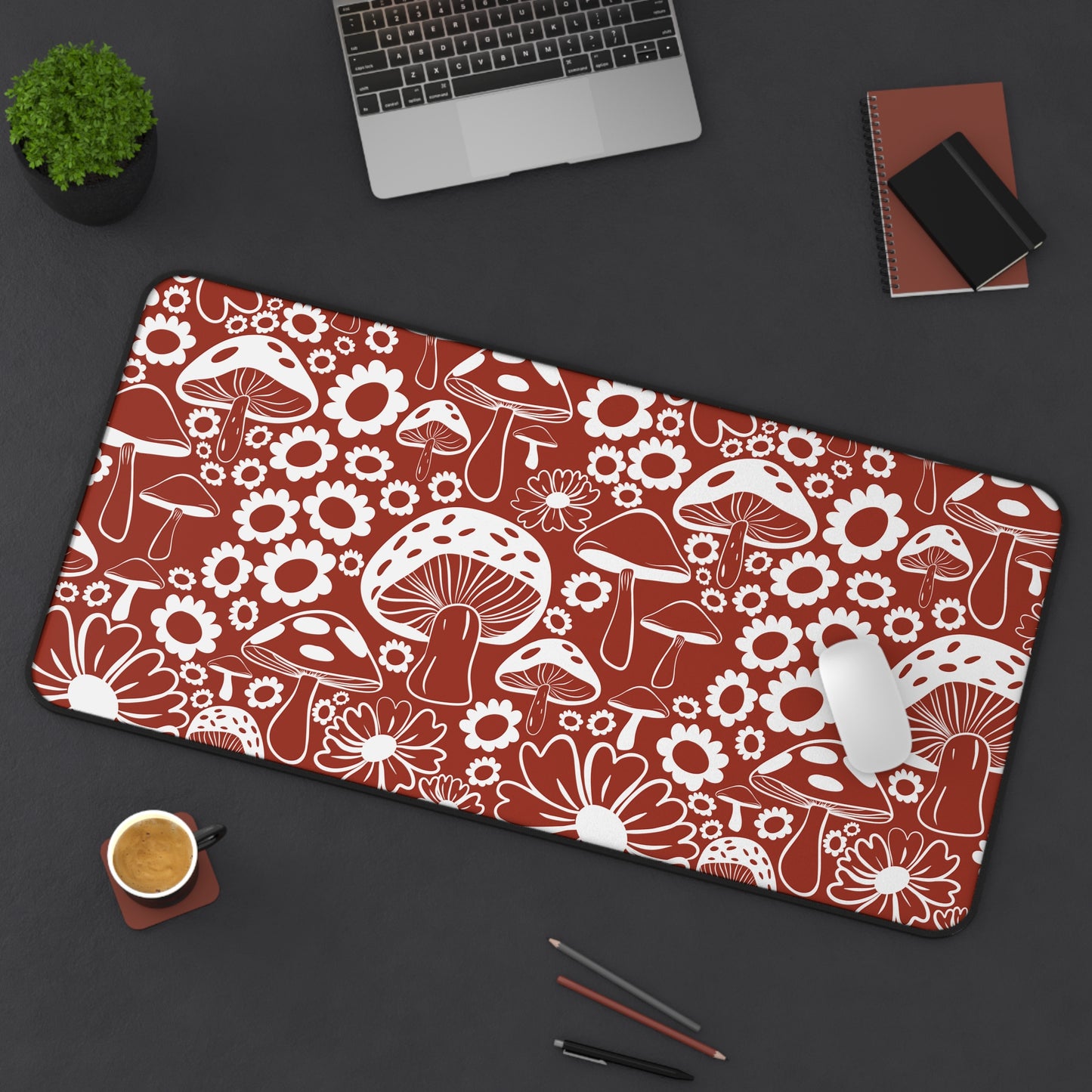 Terracotta Mushrooms Desk Mat