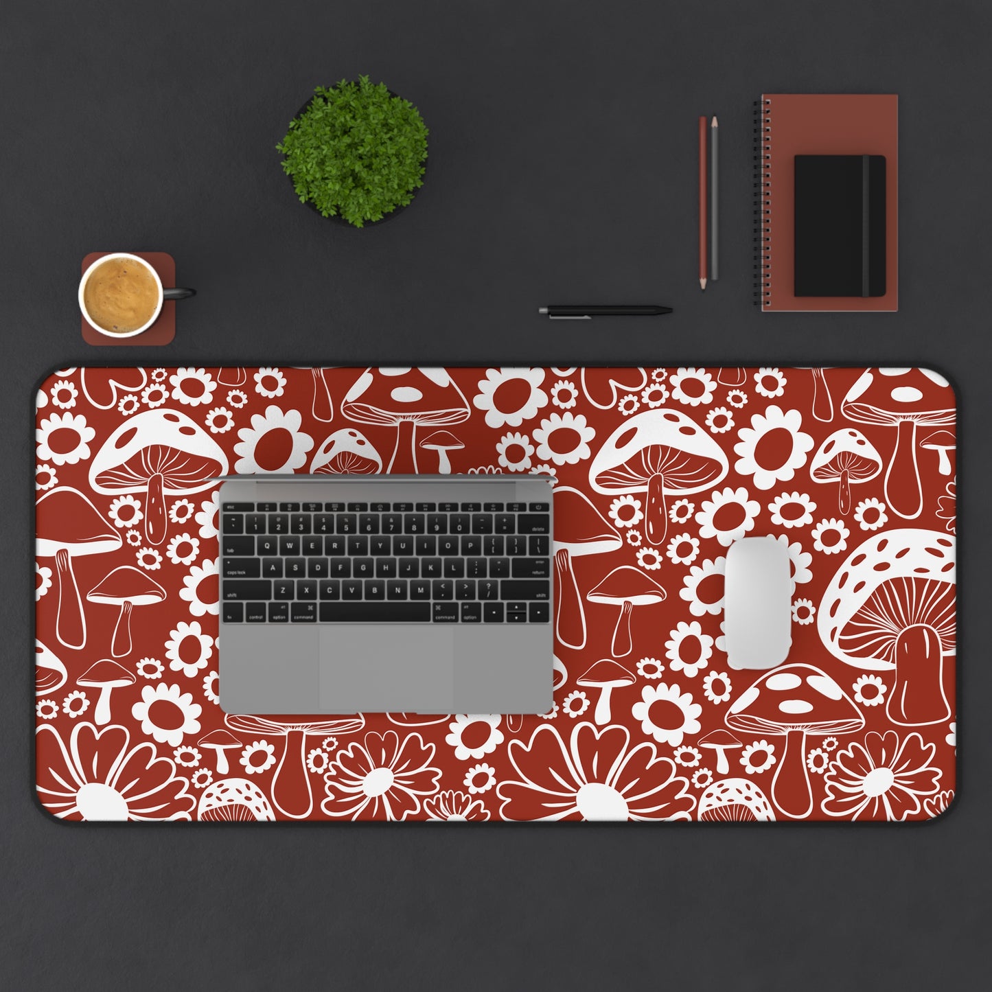 Terracotta Mushrooms Desk Mat