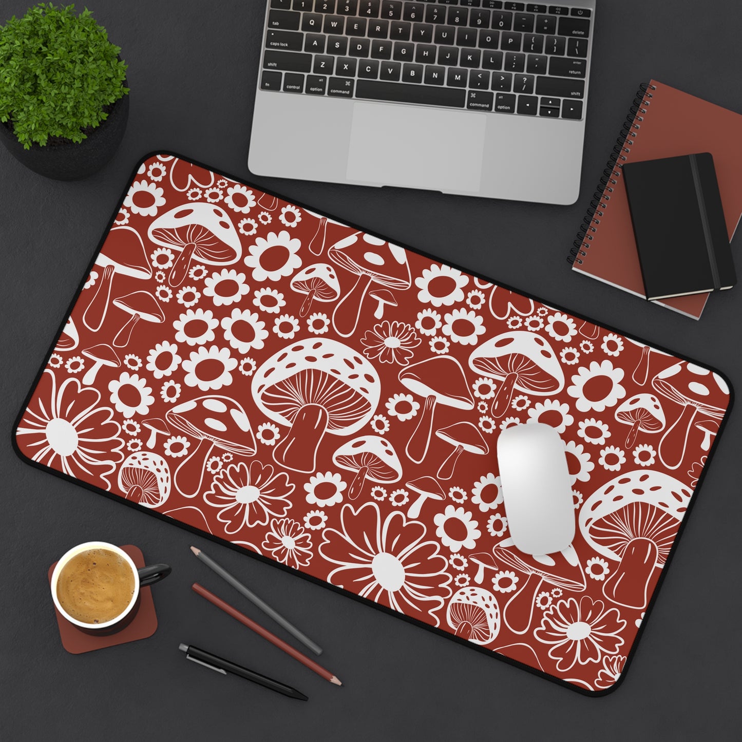 Terracotta Mushrooms Desk Mat