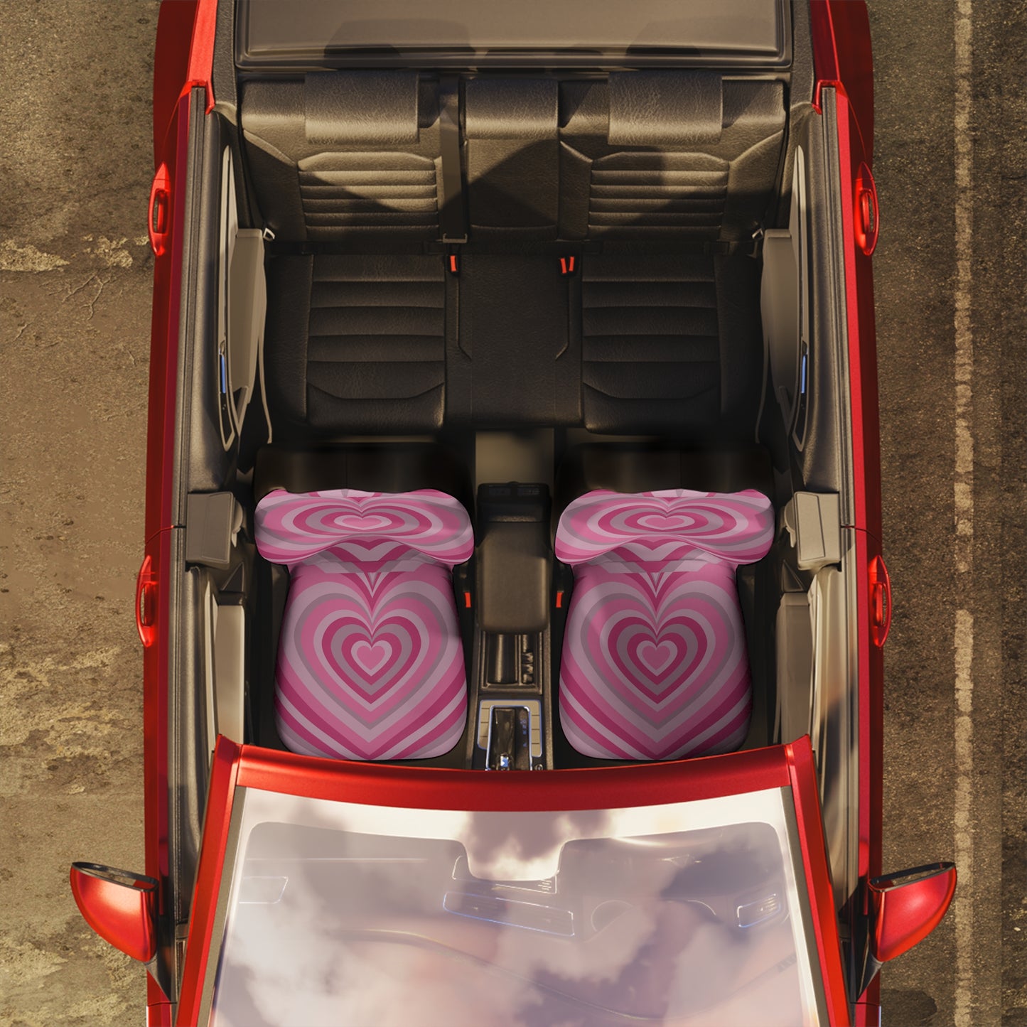 Pink Hearts  Car Seat Covers Set of 2