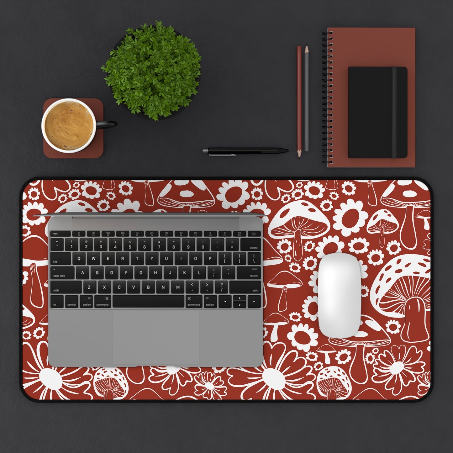 Terracotta Mushrooms Desk Mat