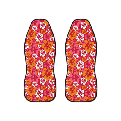 Pink Orange Hibiscus Y2K Seat Covers Set of 2