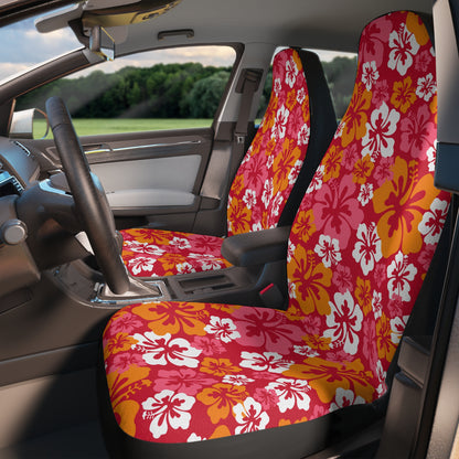 Pink Orange Hibiscus Y2K Seat Covers Set of 2