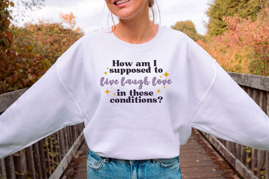 How Am I Supposed To Live Laugh Love In These Conditions? - Sweatshirt