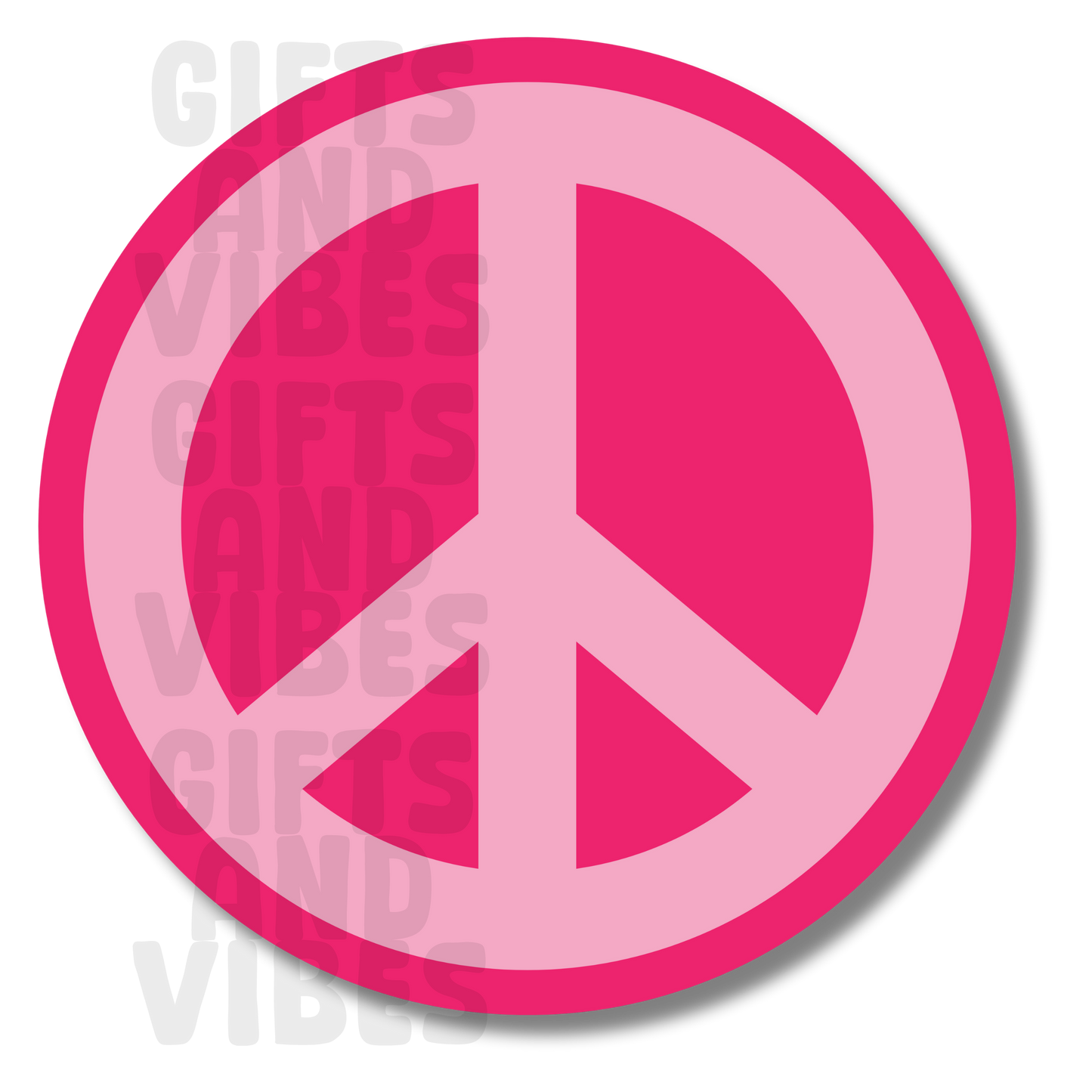 Pink Peace Sign - Car Magnet