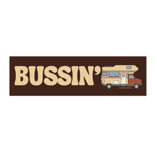 Bussin' Vanlife RV Roadtrip Funny Cute Bumper Stickers