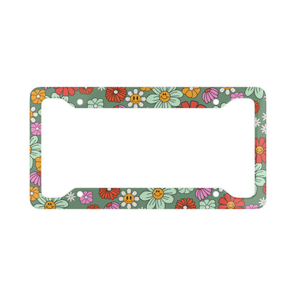 Smiley Flowers - License Plate Frame