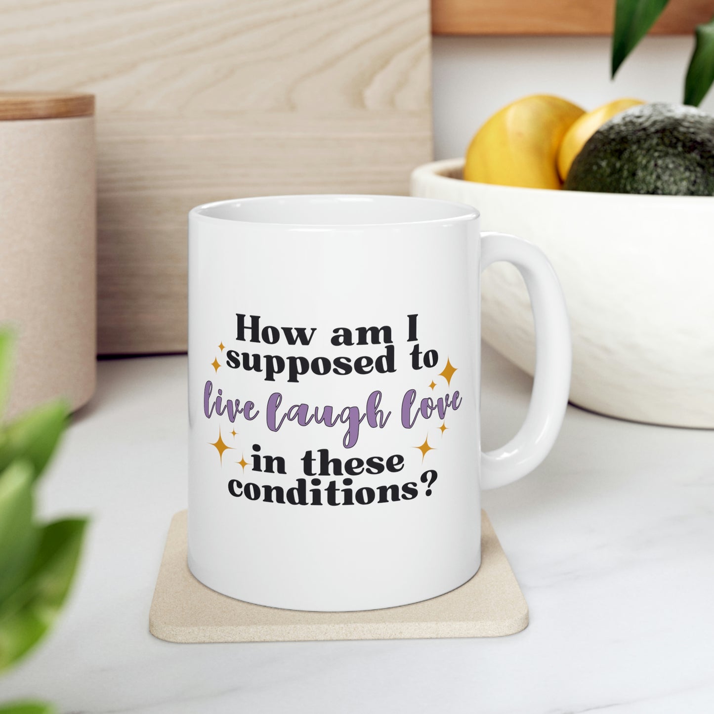 How Am I Supposed To Live Laugh Love in These Conditions? 11oz Mug