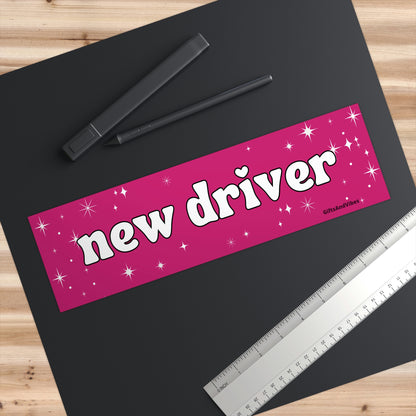 New Driver Cute Aesthetic Funny Bumper Sticker