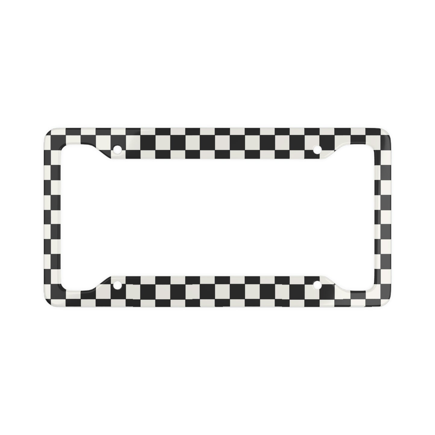 Black and White Checkered - License Plate Frame