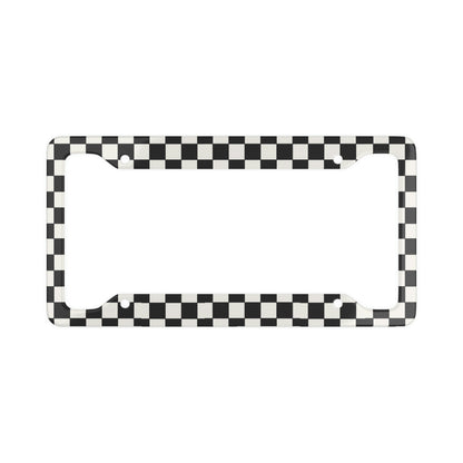 Black and White Checkered - License Plate Frame