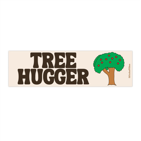 Tree Hugger Cute Vintage Inspired Hippy Bumper Sticker