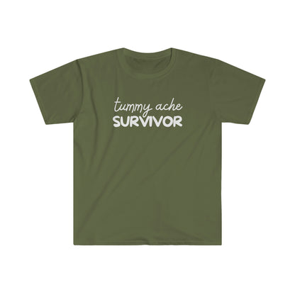 Tummy Ache Survivor Funny Cute Unisex Softsyle T Shirt