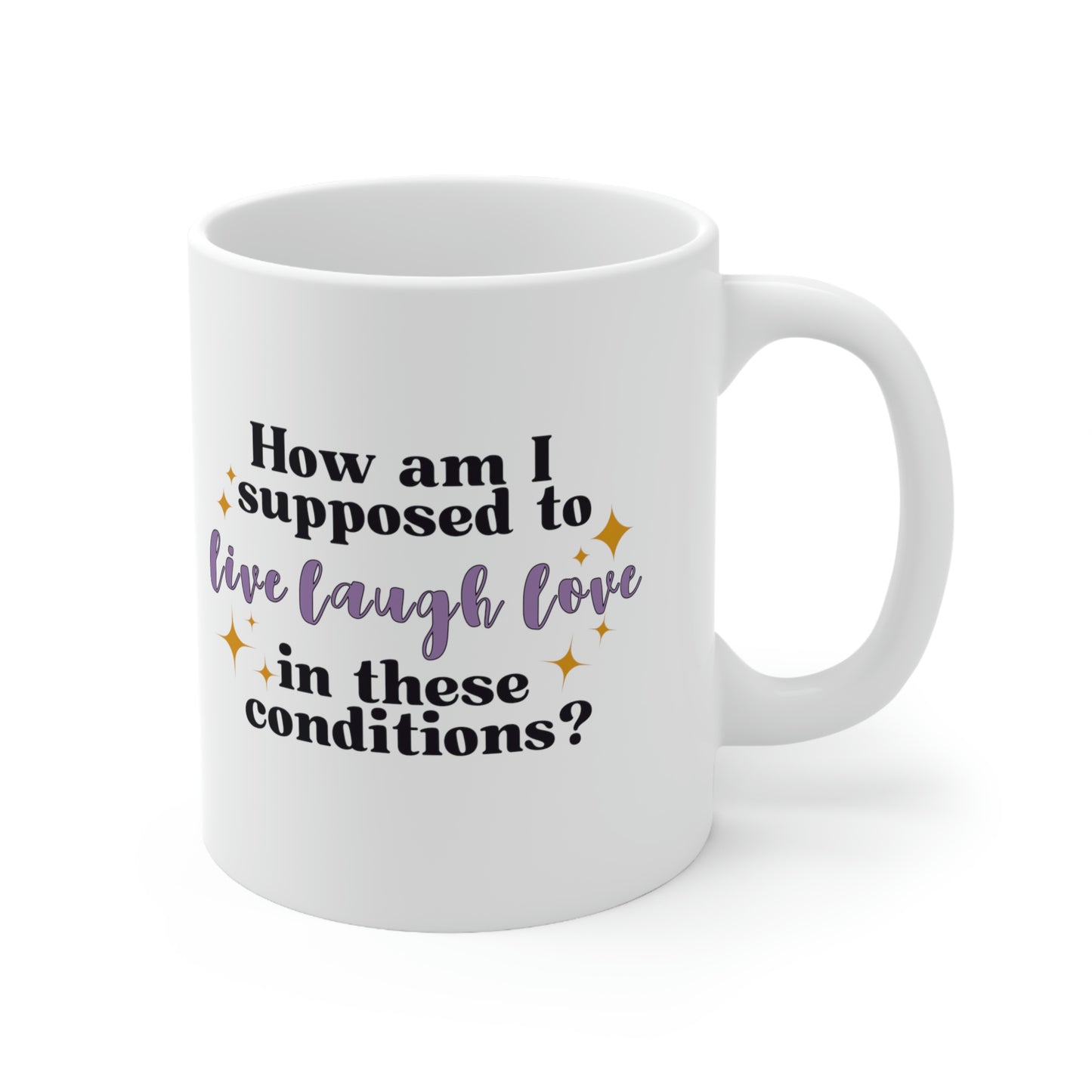 How Am I Supposed To Live Laugh Love in These Conditions? 11oz Mug