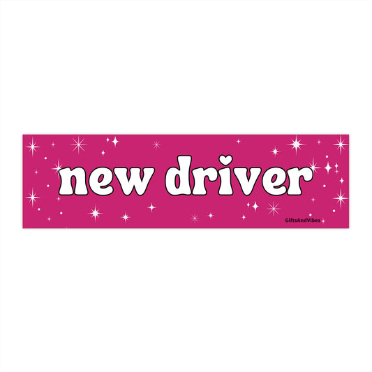 New Driver Cute Aesthetic Funny Bumper Sticker