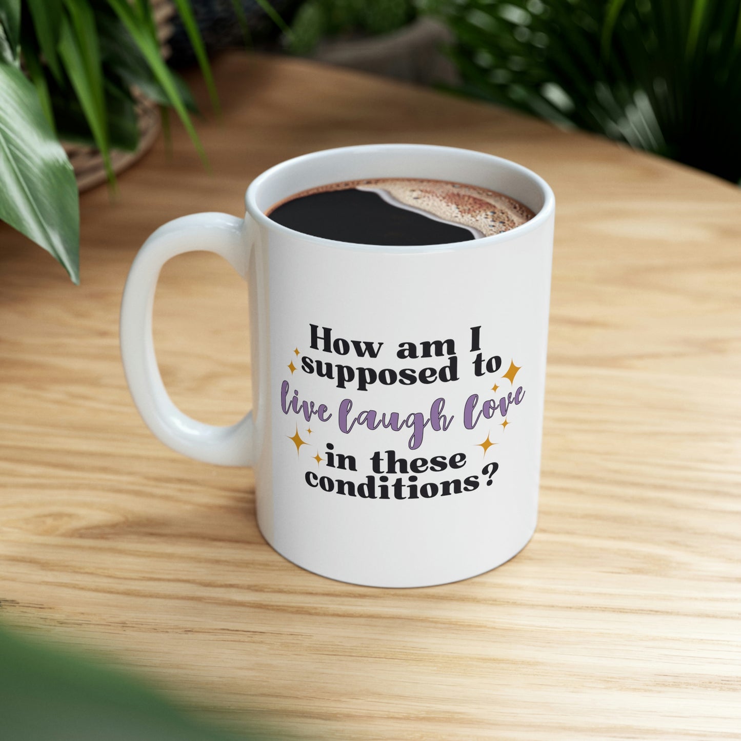 How Am I Supposed To Live Laugh Love in These Conditions? 11oz Mug