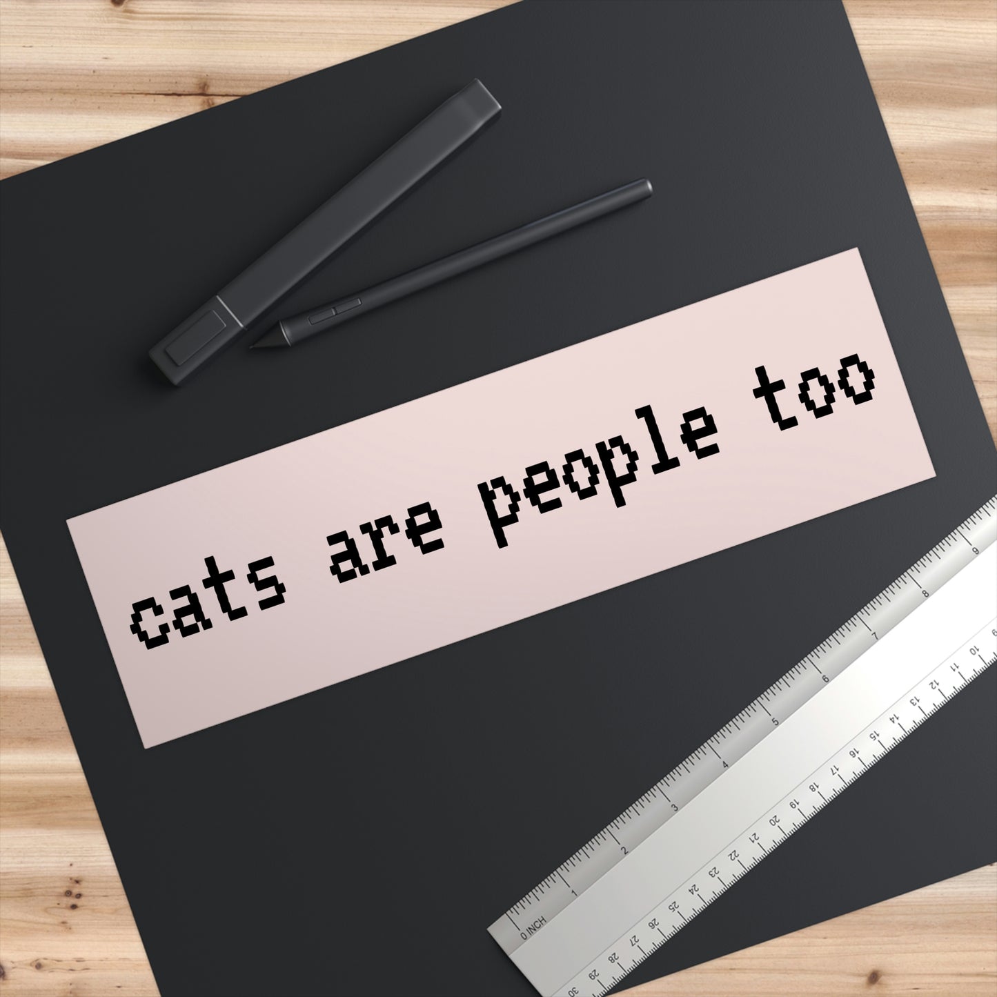 Cats Are People Too! Funny Cat Lovers Meme Bumper Sticker Decal