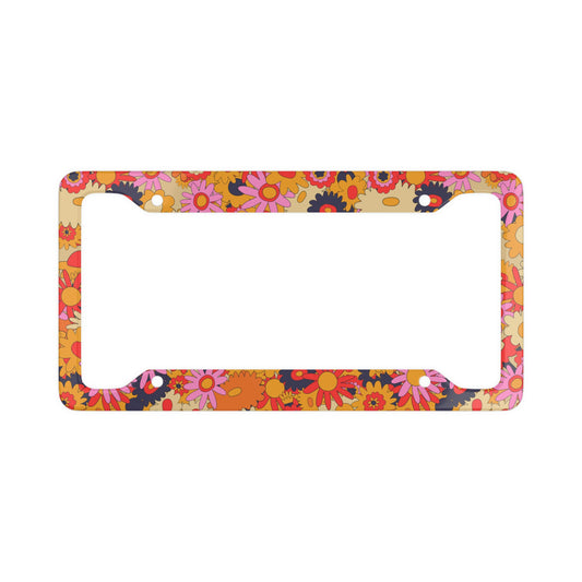 Hippy Flower License Plate Frame