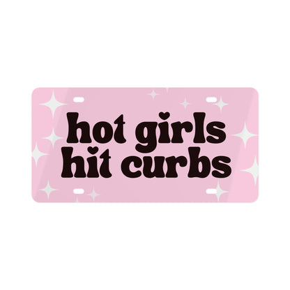 Hot Girls Hit Curbs Funny Cute Vanity Front License Plate