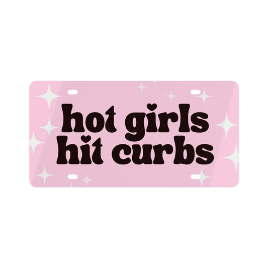 Hot Girls Hit Curbs Funny Cute Vanity Front License Plate